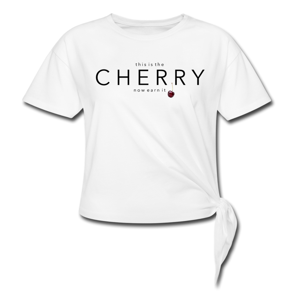 The Cherry Women's Knotted T-Shirt - white