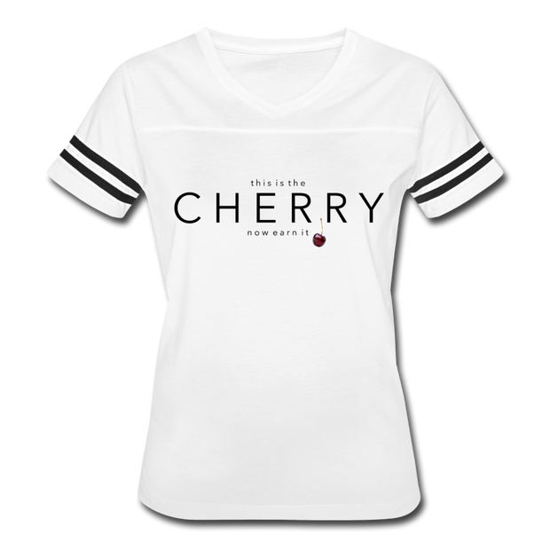 The Cherry Women’s Vintage Sport T-Shirt - white/black