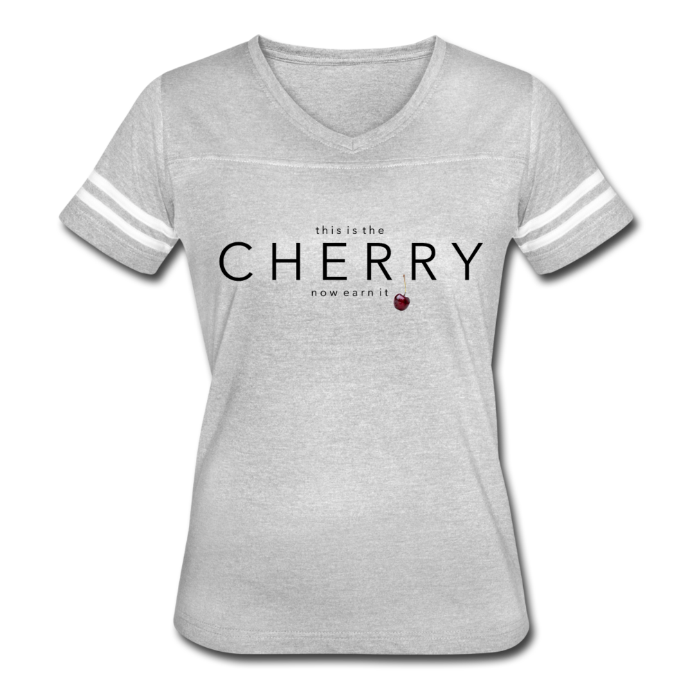 The Cherry Women’s Vintage Sport T-Shirt - heather gray/white