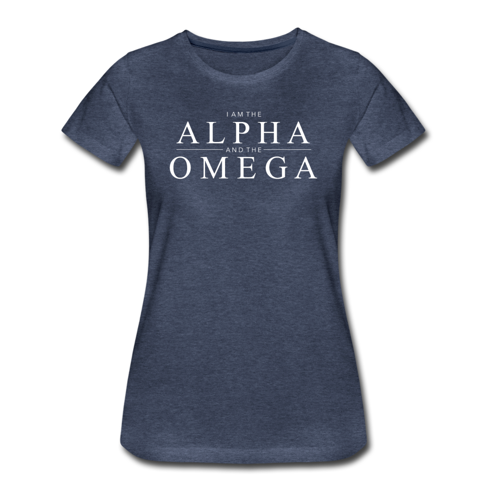 Alpha & Omega Women’s Premium T-Shirt - heather blue