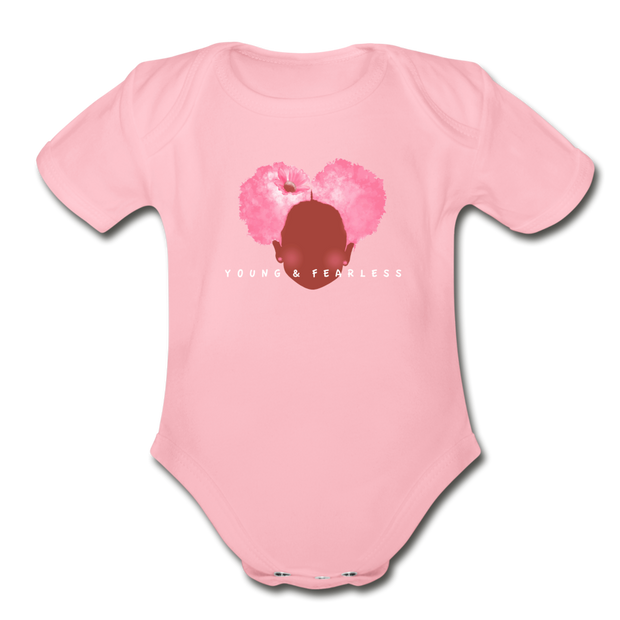 Organic Young & Fearless Baby Bodysuit - light pink